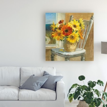 Trademark Fine Art Danhui Nai 'Sunflowers By The Sea Crop' Canvas Art, 14x14 WAP10678-C1414GG